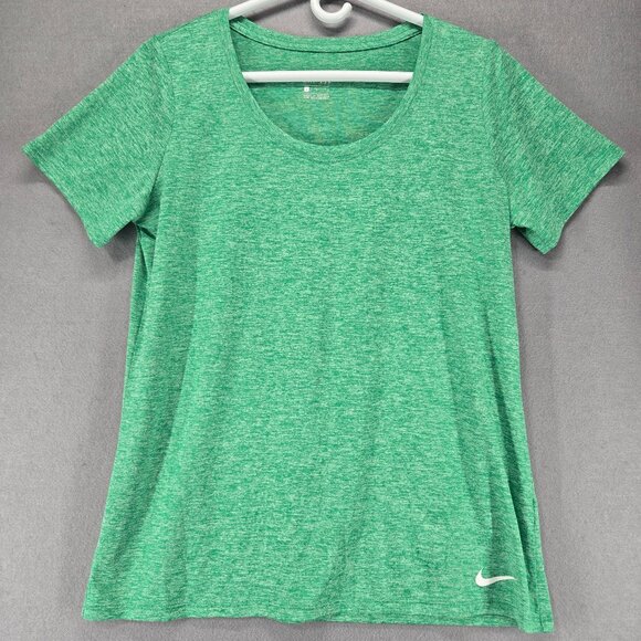 Nike Dri-Fit Women's T-shirt, Short Sleeve, Green, Activewear, Running, Large - Picture 1 of 4